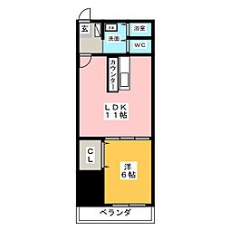 サンライスマンション 1LDKの間取図画像