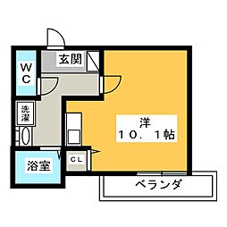 中央ビルディング ワンルームの間取図画像