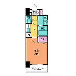 S-RESIDENCE尾頭橋beaute 1Kの間取図画像