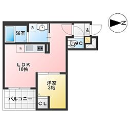 名古屋市熱田区古新町2丁目アパート 1LDKの間取図画像