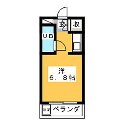 スペースインカナヤマ ワンルームの間取図画像