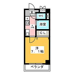 メルヴェーユ高辻 1Kの間取図画像