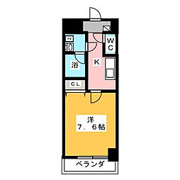 リベルティア 1Kの間取図画像