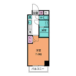 ディアレイシャス尾頭橋 1Kの間取図画像