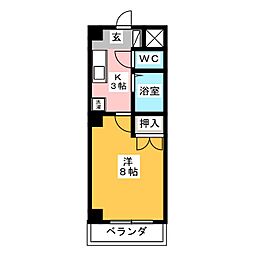 パティオ・木下 1Kの間取図画像
