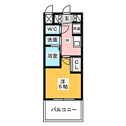 エステムコート名古屋金山ミッドクロス 1Kの間取図画像