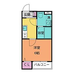 supersunny日比野 1Kの間取図画像