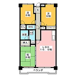 サンメゾン八熊 3LDKの間取図画像