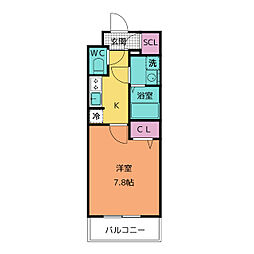 S-RESIDENCE尾頭橋beaute 1Kの間取図画像
