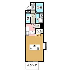 HIRO尾頭橋 1Kの間取図画像