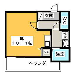 中央ビルディング ワンルームの間取図画像