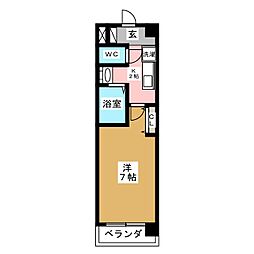 パークフラッツ金山 1Kの間取図画像