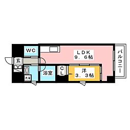 La.BreaYaguma 1LDKの間取図画像
