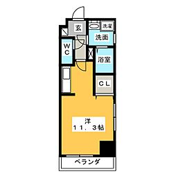 ミリオレビータ金山 ワンルームの間取図画像