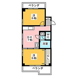第七加藤ビル 2DKの間取図画像