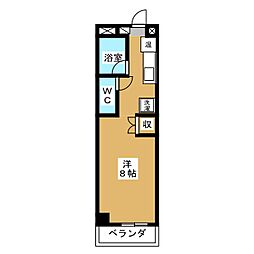 へんぜるハイツ 1Kの間取図画像