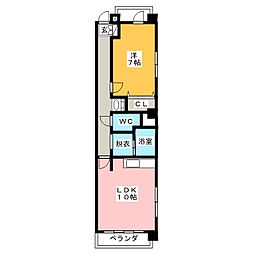341九番町 1LDKの間取図画像