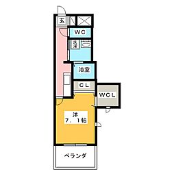 deonze 1Kの間取図画像