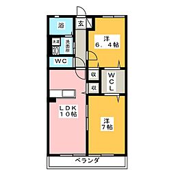 S.Wisteria 2LDKの間取図画像