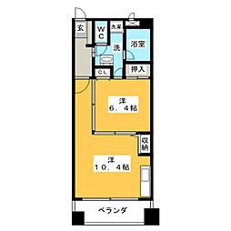 ミクニハイツ 1LDKの間取図画像