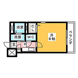 willDo金山正木 1Kの間取図画像