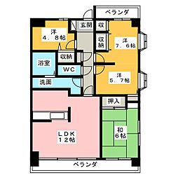アメニティ日比野 3LDKの間取図画像