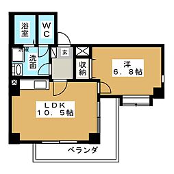 プロクシースクエア松原 1LDKの間取図画像