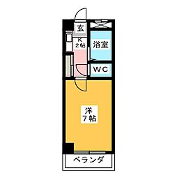 サクラダハウス 1Kの間取図画像
