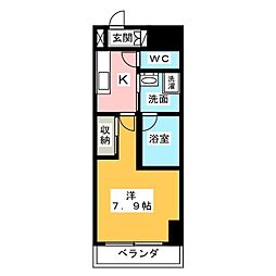 S-FORT熱田六番 1Kの間取図画像