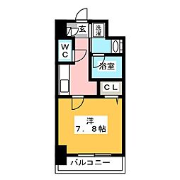 パークハイム日比野 1Kの間取図画像