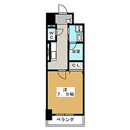 カーサニア尾頭橋 1Kの間取図画像