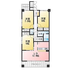 グラン・アベニュー名駅南 3LDKの間取図画像