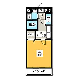 J・COURTKAMIMAEZU 1Kの間取図画像