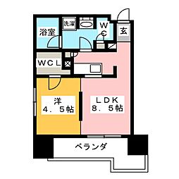 パークサイド金山 1LDKの間取図画像