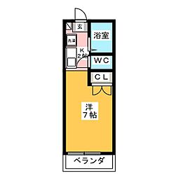 レオパレスエスポアール砂口 ワンルームの間取図画像