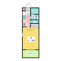 エスタシオン 1階1Kの間取り