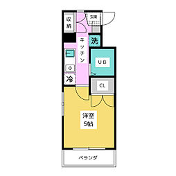 セリバテール呼続 1Kの間取図画像