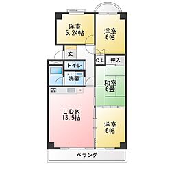 三豊マンション瑞穂 4LDKの間取図画像