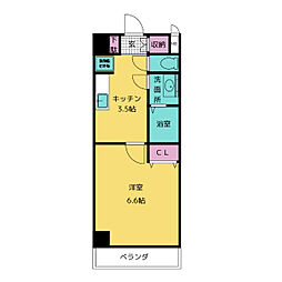 きさらぎ21 2階1Kの間取り