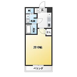 COZY山下通 1Kの間取図画像
