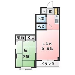 パストラル前浜 1LDKの間取図画像