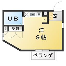 コスモパレス新瑞 ワンルームの間取図画像