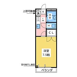 ル・ポン新瑞 1Kの間取図画像