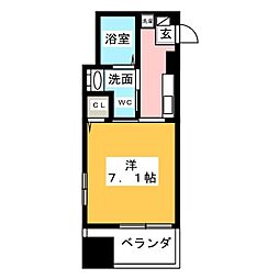 ファーストステージ 1Kの間取図画像