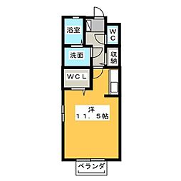 アンフィニドミール ワンルームの間取図画像