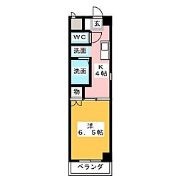 セントラル瑞穂 1DKの間取図画像