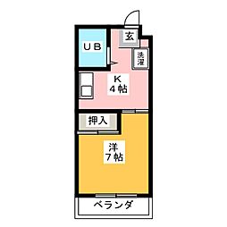 サンテラス瑞穂 1Kの間取図画像