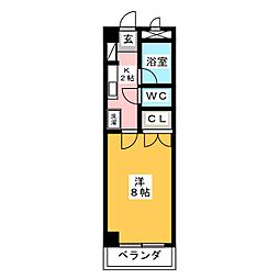 明治館 1Kの間取図画像