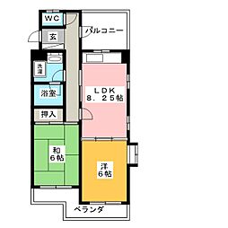 グランドメゾン新瑞東 2LDKの間取図画像