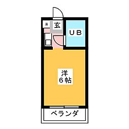プレスイン新瑞 ワンルームの間取図画像
